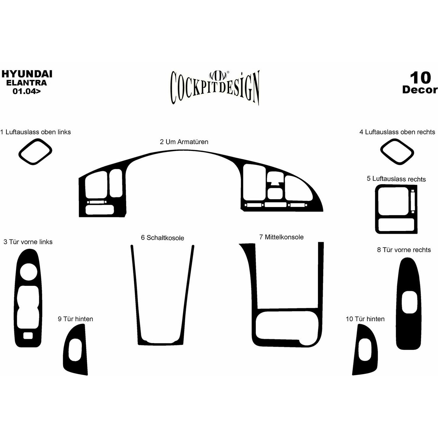 Panel overlays for Hyundai Elantra (HD) 2006-2011 - image 2