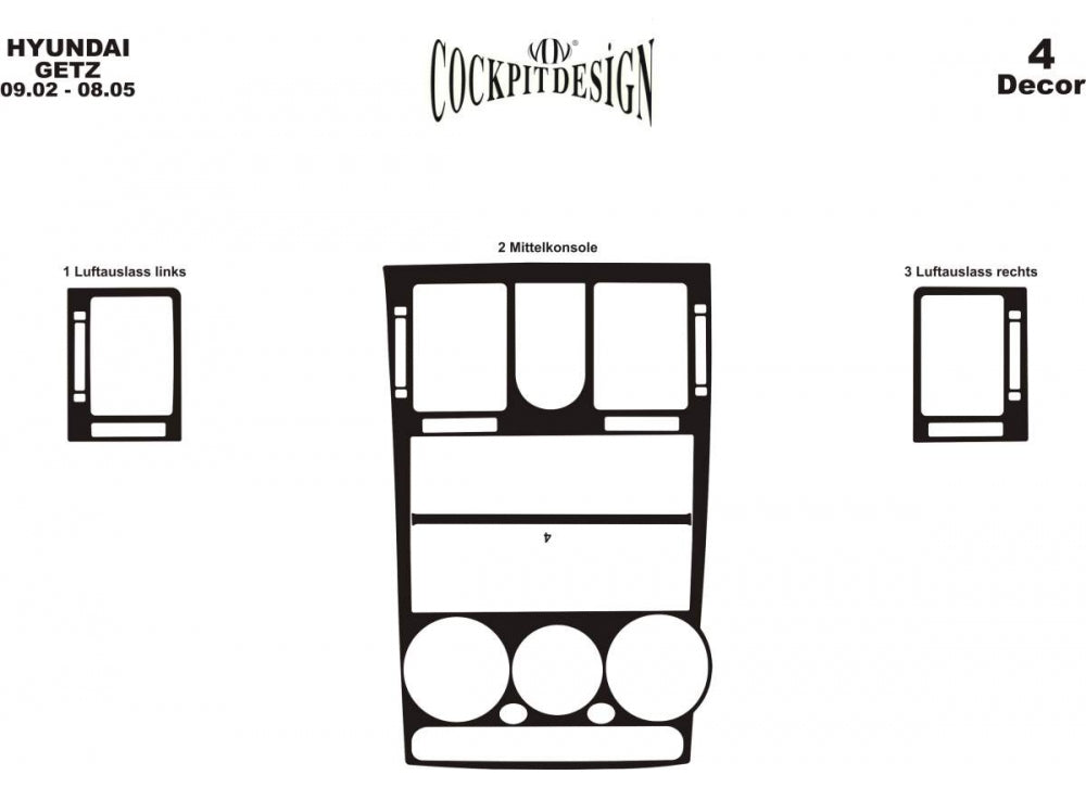 Dashboard Trim Covers (2002-2005) for Hyundai Getz 2002- - image 1