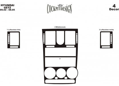 Dashboard Trim Covers (2002-2005) for Hyundai Getz 2002- - image 1
