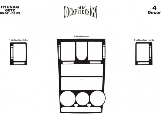 Dashboard Trim Covers (2002-2005) for Hyundai Getz 2002- - image 1