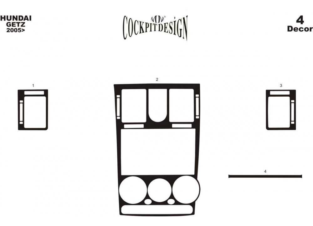 Dashboard Trim Covers (2005↗) for Hyundai Getz 2002- - image 1
