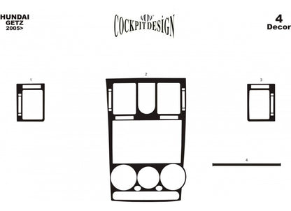 Dashboard Trim Covers (2005↗) for Hyundai Getz 2002- - image 1
