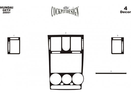 Dashboard Trim Covers (2005↗) for Hyundai Getz 2002- - image 1