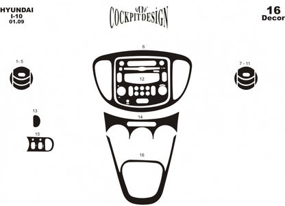 Dashboard Trim Covers for Hyundai I-10 2008-2013 - image 1