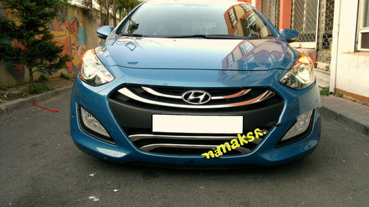 Lower grille trim covers type 2 (stainless steel) for Hyundai I-30 2012-2017 - image 2