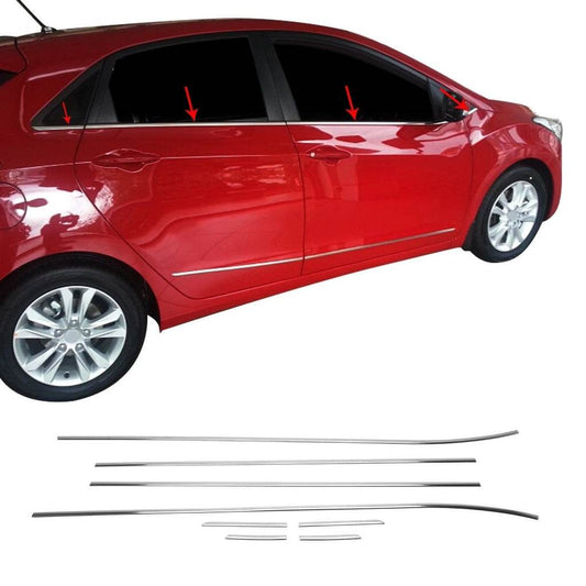 Side window molding (HB, stainless steel) for Hyundai I-30 2012-2017 - Reelken Auto