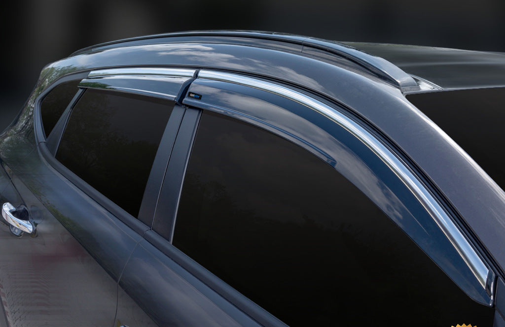 Window Deflectors with Chrome Trim (4 pcs, Sunplex Chrome) for Hyundai Tucson TL 2016-2021 - image 4