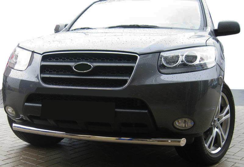 Front protection ST008 (stainless) for Hyundai Santa Fe 2 2006-2012 - Reelken Auto