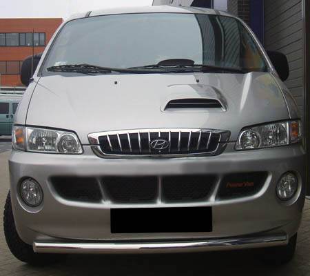 Front protection ST008 (stainless) for Hyundai H200, H1, Starex 1998-2007 - Reelken Auto