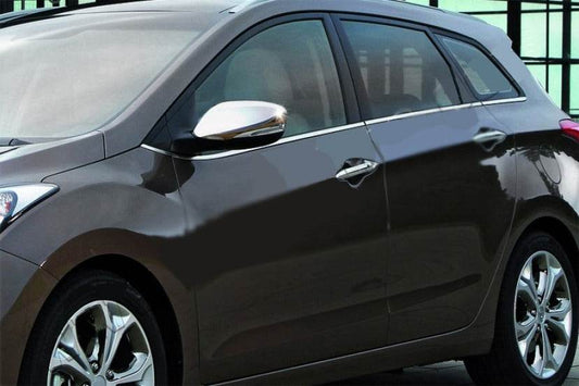 Lining the mirror with the cutout for the turn (2 pieces, stainless steel) for Hyundai Elantra (MD/UD) 2011-2015 - Reelken Auto