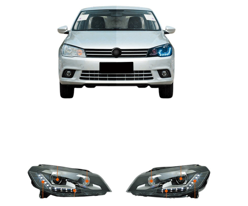LED Headlights with DRL (2 pcs) for Volkswagen Jetta 2011-2018 - image 1