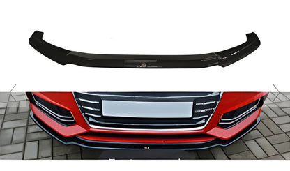 Front Lip Spoiler DPT V-1 (for S-Line, 2016-2019, Gloss Black) for Audi A4 B9 2015-2024 - image 1