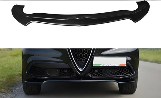Front Lip Spoiler DPT V-1 (ABS, Gloss Black) for Alfa Romeo Stelvio 2016- - image 1