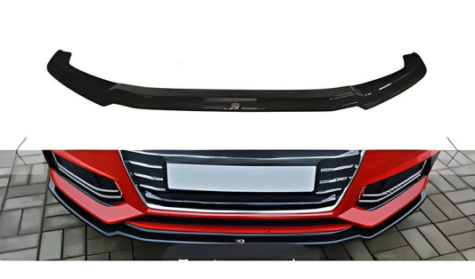 Front Lip Spoiler DPT V-1 (for S-Line, 2016-2019, Gloss Black) for Audi A4 B9 2015-2024 - image 1