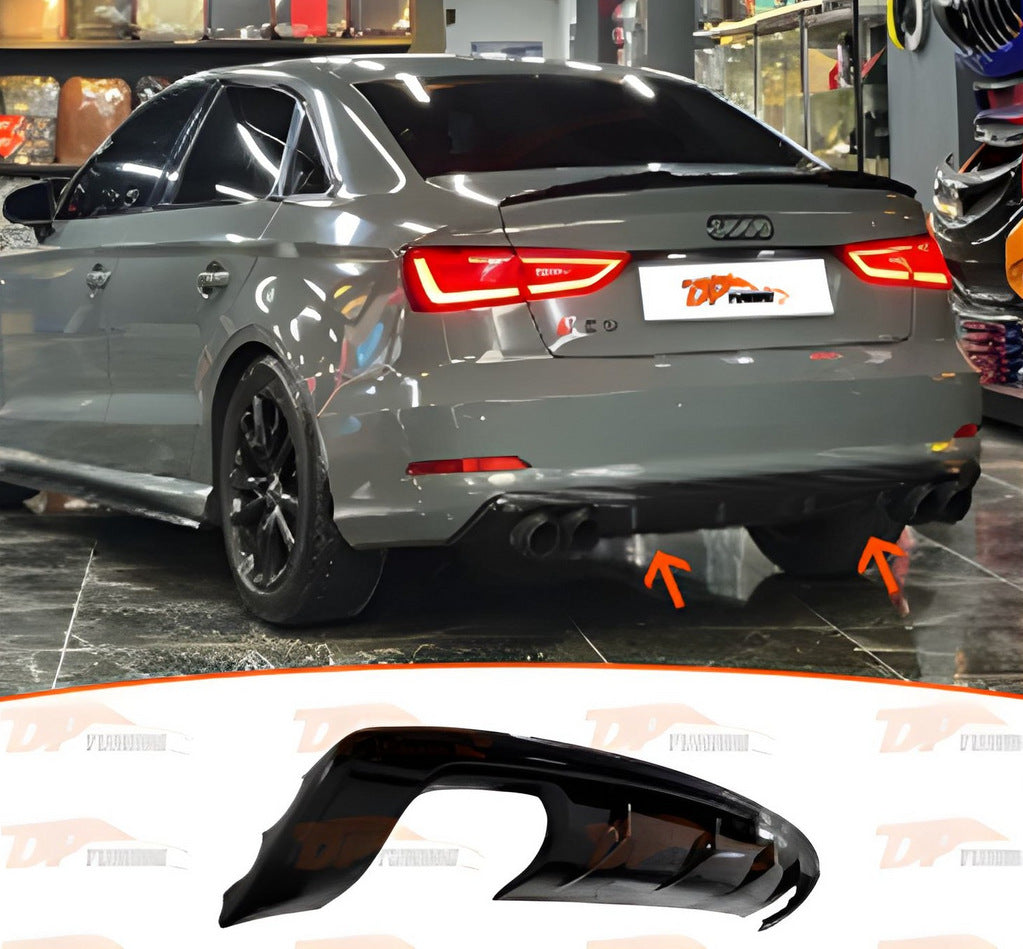 Rear Diffuser DPT (2012-2016, SD, Gloss Black) for Audi A3 2012-2020 - image 1
