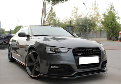 Front Lip Spoiler DPT (for S-Line, 2011-2015, Gloss Black) for Audi A5 2007-2015 - image 1