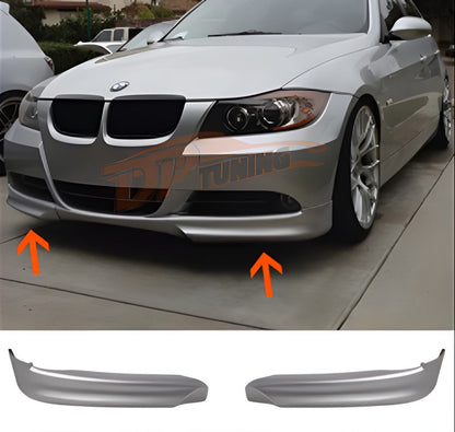 Front Flap Lip DPT (for E90 Base 2005-2008, Gloss Black, 2 pcs) for BMW 3 Series E90/E91 2005-2011 - image 1