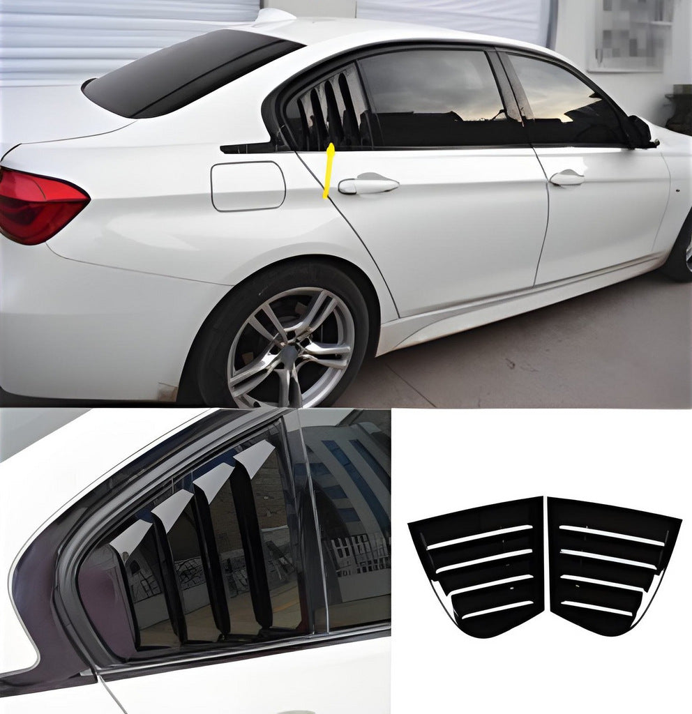 Rear Window Covers DPT (Gloss Black, 2pcs) for BMW 3 Series F30/F31 2012-2019 - image 1