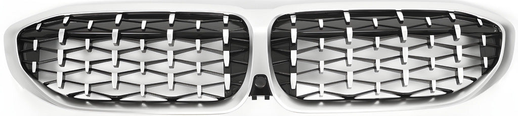 Diamond Silver Kidney Grilles (2018-2022, matte chrome trim) for BMW 3 Series G20/G21 2018- - image 2
