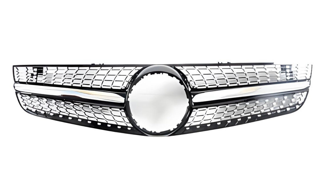 Front Grille Diamond Black (2008-2011) for Mercedes SL R230 2001-2011 - image 2