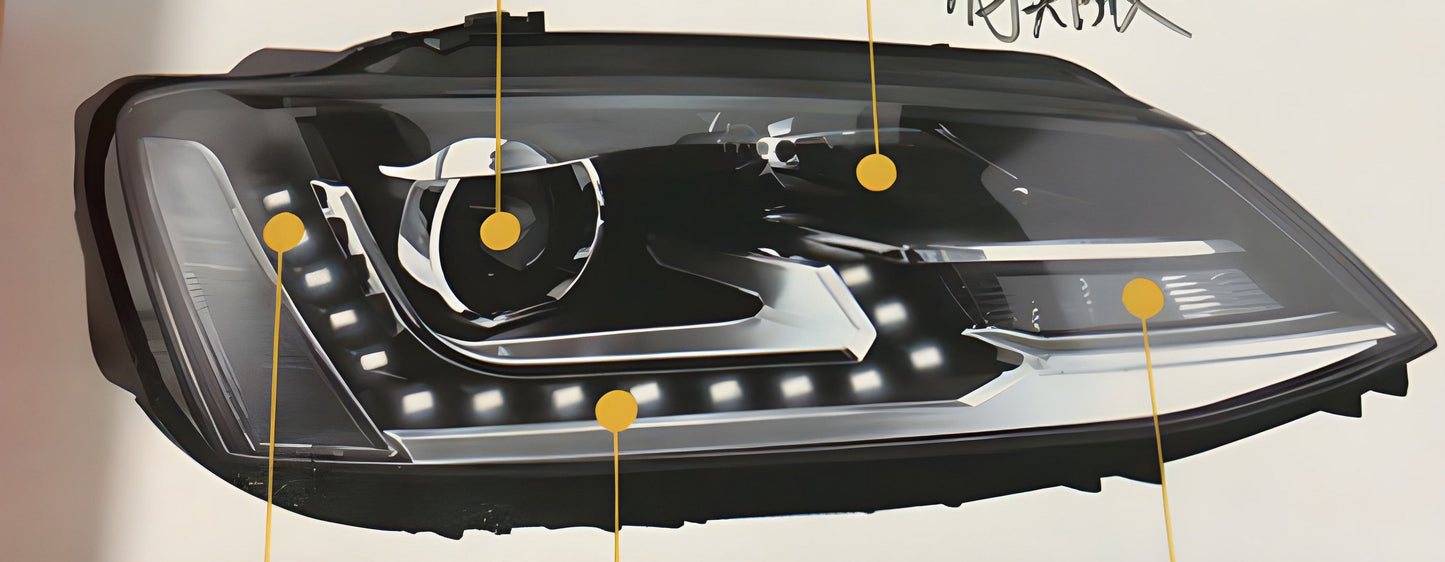 LED Headlights with DRL (2 pcs) for Volkswagen Jetta 2011-2018 - image 3