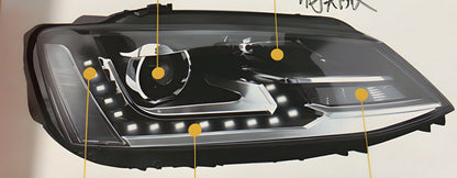 LED Headlights with DRL (2 pcs) for Volkswagen Jetta 2011-2018 - image 3
