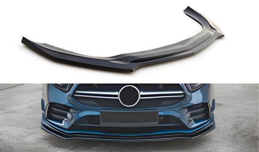 Front Lip DPT V-2 (Gloss Black) for Mercedes A-сlass W177 2018- - image 1