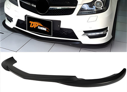 Front Bumper Lip DPT V2 (2011-2015, Gloss Black) for Mercedes C-class W204 2007-2015 - image 1
