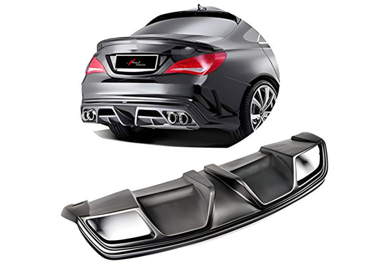 Rear Diffuser DPT (Gloss Black) for Mercedes CLA C117 2013-2019 - image 1