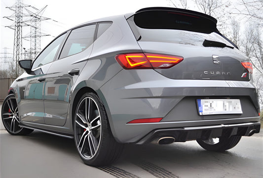 Rear Diffuser DPT V-1 (2017-2020, Gloss Black) for Seat Leon 2013-2020 - image 1