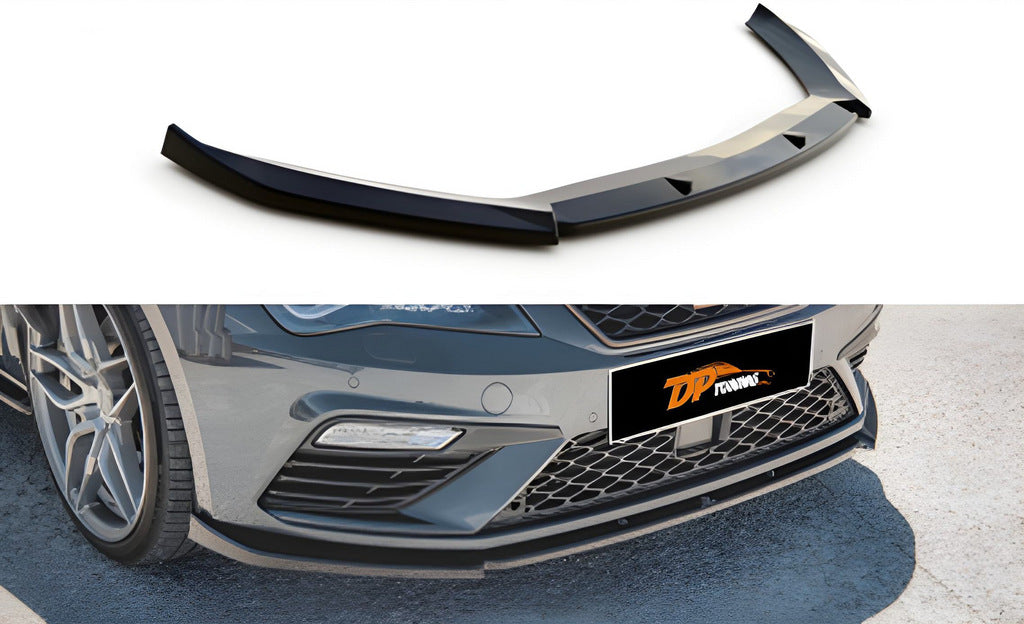 Front Lip Spoiler DPT (2017-2020, Gloss Black) for Seat Leon 2013-2020 - image 1