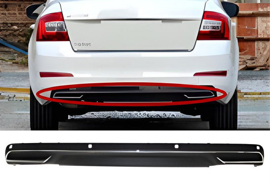 Rear diffuser DPT V-3 (SD, matte black) for Skoda Octavia III A7 2013-2019 - image 1