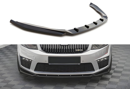 Front Lip DPT V-2 (for RS, 2013-2017, Gloss Black) for Skoda Octavia III A7 2013-2019 - image 1