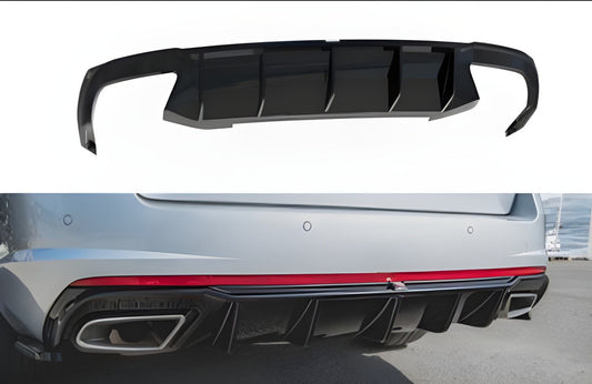 Rear Diffuser DPT V-2 (SD, Gloss Black) for Skoda Octavia III A7 2013-2019 - image 1
