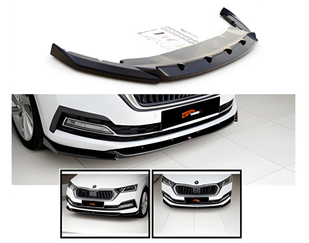 Front Lip Spoiler DPT (Gloss Black) for Skoda Octavia IV A8 2020- - image 2