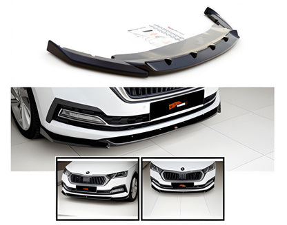 Front Lip Spoiler DPT (Gloss Black) for Skoda Octavia IV A8 2020- - image 2