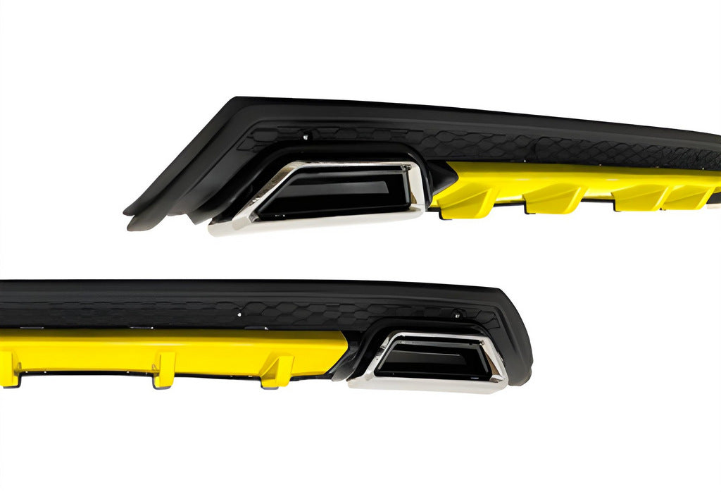 Universal Rear Diffuser DPT V-10 (ABS) (Yellow+Black Gloss) - image 1
