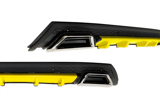 Universal Rear Diffuser DPT V-10 (ABS) (Yellow+Black Gloss) - image 1