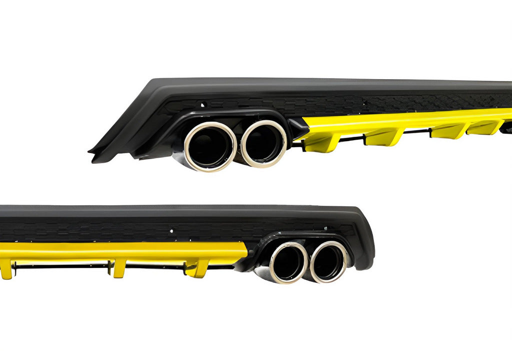 Universal Rear Diffuser DPT V-14 (ABS) (Yellow+Black Gloss) - image 1