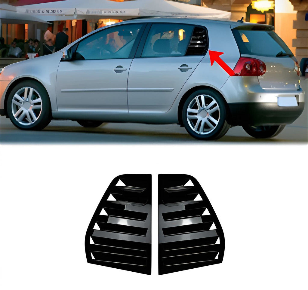 Rear Window Covers DPT (Gloss Black, 2pcs) for Volkswagen Golf 5 2003-2009 - image 1
