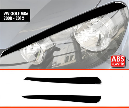 Headlight Eyelids DPT (2pcs, Gloss Black) for Volkswagen Golf 6 2008-2014 - image 1