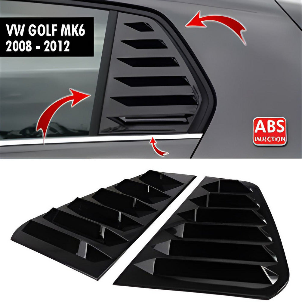 Rear window covers DPT V-2 (gloss black, 2pcs) for Volkswagen Golf 6 2008-2014 - image 1