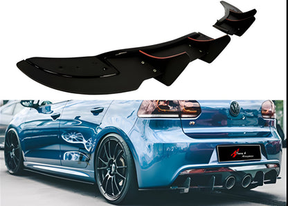 Rear Diffuser DPT V-2 (matte black) for Volkswagen Golf 6 2008-2014 - image 1