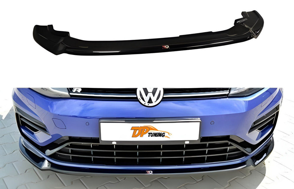 Front Lip DPT V-3 (for R / R-Line HB, 2017-2019, Gloss Black) for Volkswagen Golf 7/E-Golf 2012-2020 - image 1