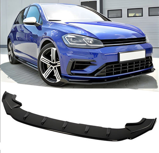 Front Lip Spoiler DPT V-4 (for R / R-Line HB, 2017-2019, Gloss Black) for Volkswagen Golf 7/E-Golf 2012-2020 - image 1