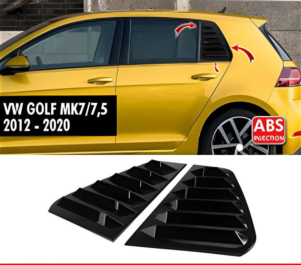 Rear window covers DPT V-2 (gloss black, 2pcs) for Volkswagen Golf 7/E-Golf 2012-2020 - image 1