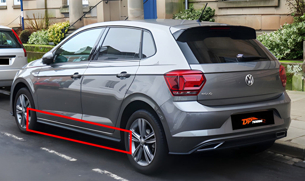 Side Skirts DPT V-2 (Gloss Black) for Volkswagen Polo 2017- - image 1