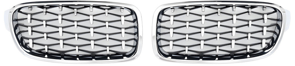 Diamond Silver Kidney Grilles (Chrome Trim) for BMW 3 Series F30/F31 2012-2019 - image 2