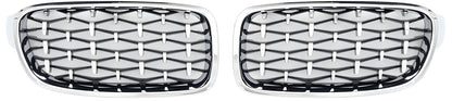 Diamond Silver Kidney Grilles (Chrome Trim) for BMW 3 Series F30/F31 2012-2019 - image 2