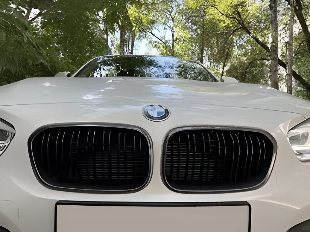 Kidney Grilles M-Look (2015-2019, Gloss Black with Chrome Trim) for BMW 1 Series F20/F21 2011-2019 - image 1